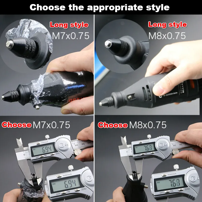 Keyless 0.3-3.2mm Multi Drill Chuck for Dremel Rotary Tools - Universal Mini Chuck Adapter Converter with Keyless Drill Bit Chucks image 5