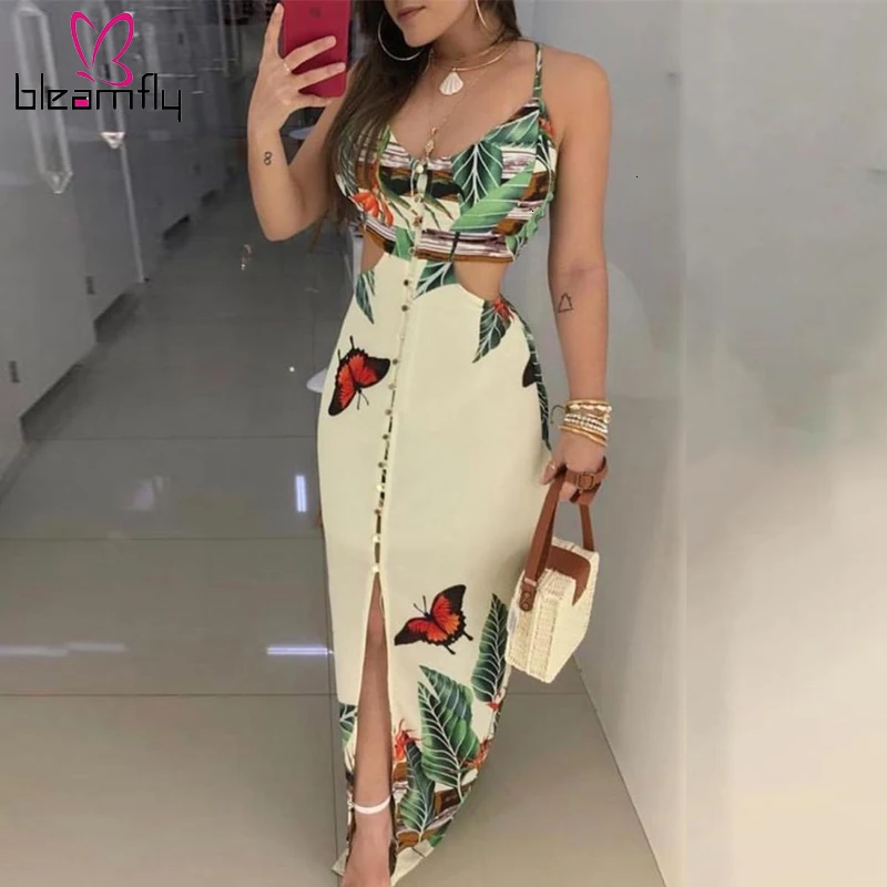 2019 летнее женское Элегантное Длинное повседневное вечернее платье Макси с v