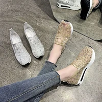 new sneakers women shoes woman flat platform shoes female flats shine bling causal shoes loafers plus size slip on ladies shoes