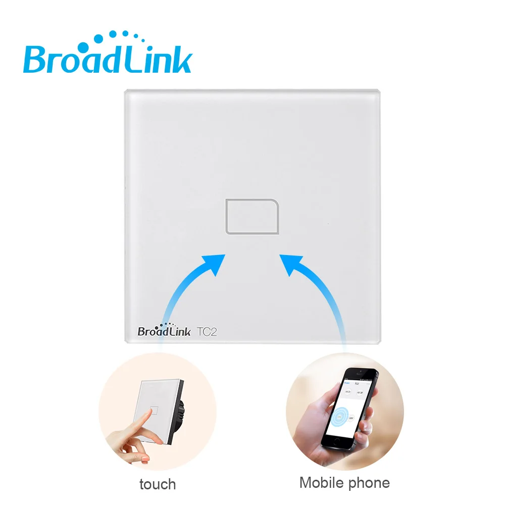 Настенный сенсорный выключатель Broadlink TC2 1/2/3 Gang EU 433 МГц беспроводное управление