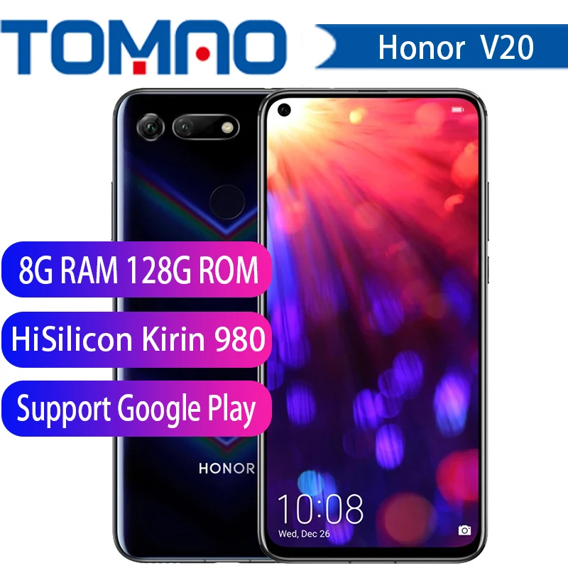 Смартфон Honor V20 View 20 сотовый телефон на базе Android 9.0 восьмиядерный процессор Kirin 980