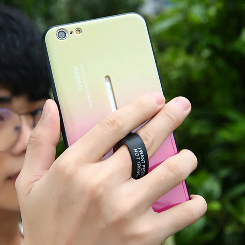 Градиент цвета радуги кольцо кронштейн чехол для телефона Apple iPhone XR XS Max X 8 7 6 6S Plus