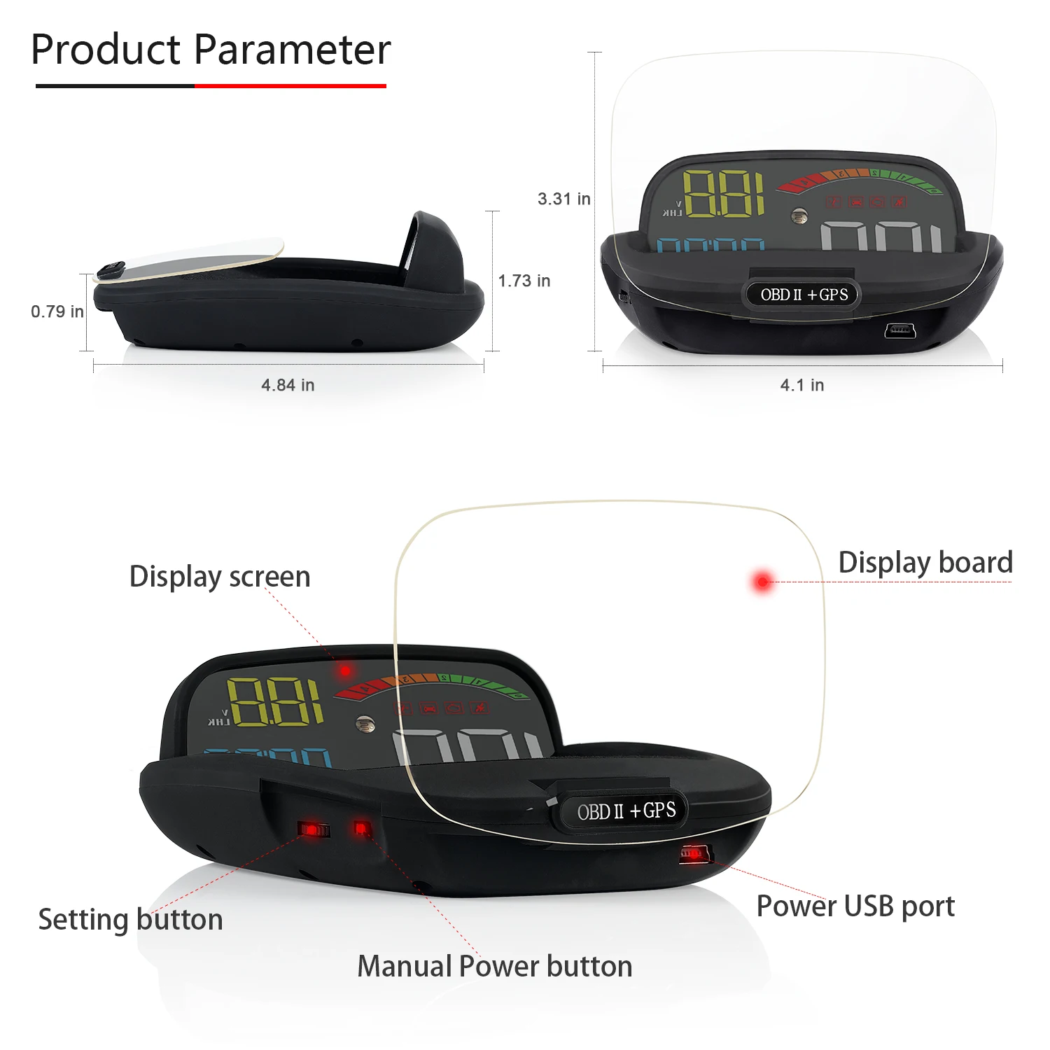 Автомобильный бортовой компьютер HUD OBD2 C800 2 в 1 GPS проектор скорости OBD цифровой