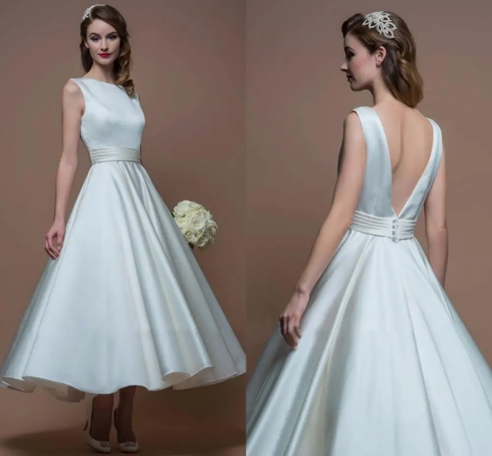 Женское атласное платье с открытой спиной ТРАПЕЦИЕВИДНОЕ свадебное в стиле бохо