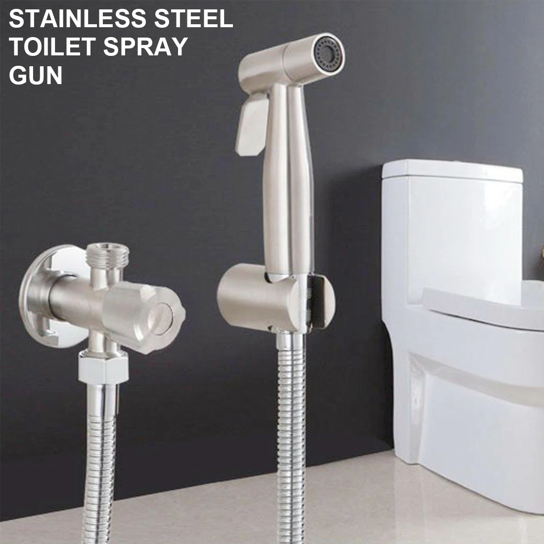 

Stainless steel bidet for bathroom hand-held toilet bidet sprayer kit set manual sprayer shower nozzle self-cleaning