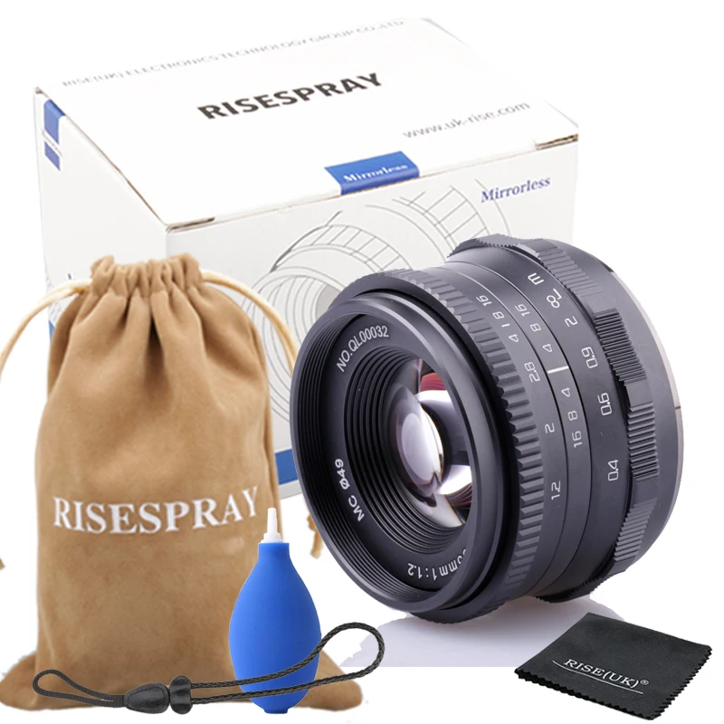 Объектив камеры RISESPRAY 35 мм F1.2 Prime объектив для Fuji FX Mount X A1 A2 AT XM2 M1 T1 камера|Объективы