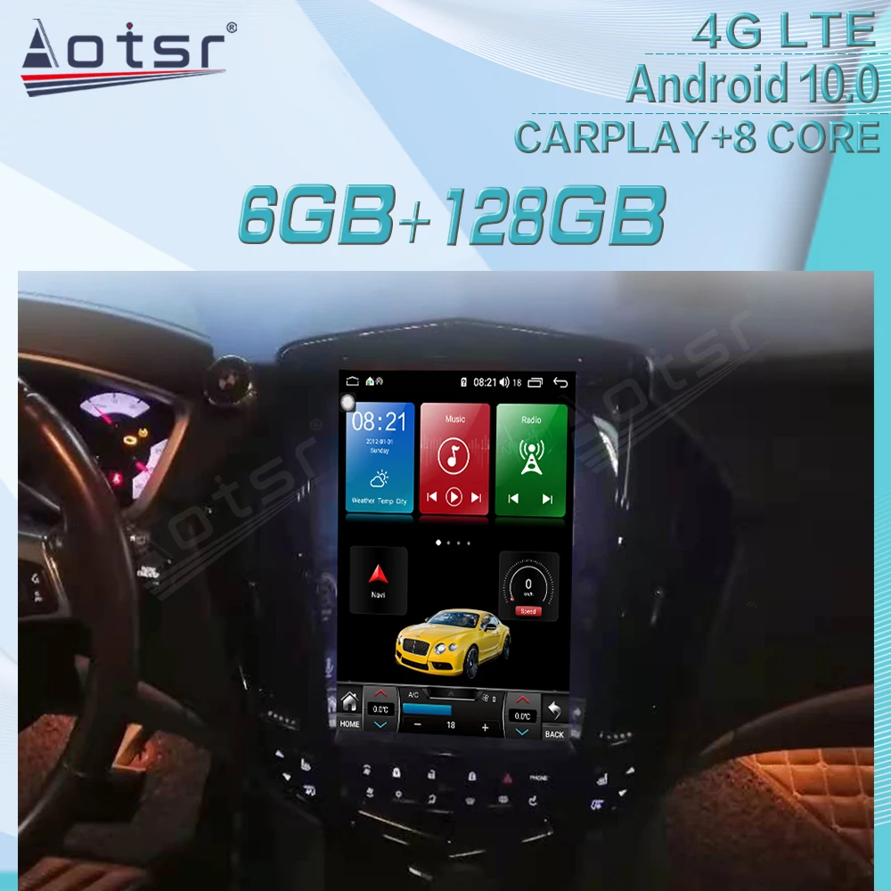 

64GB For Cadillac SRX 2009 2010 2011 2012 Android Radio Tape Recorder Car Multimedia Player Stereo Head Unit GPS Navi PX6 Audio