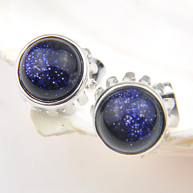 Новинка круглые женские серьги Luckyshine в стиле ретро оникс лунный камень новые