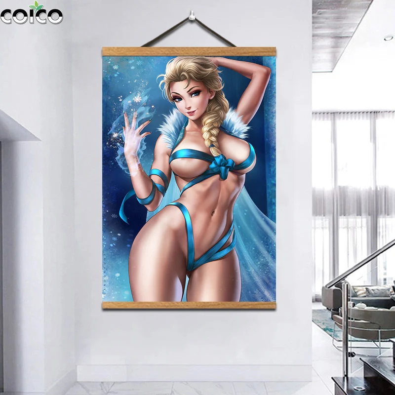 Juego estampado de Frozen Aisha KDA Overwatch 3D para chica, póster de lienzo artístico con marco personalizado, imagen de pared del dormitorio de 16x24x36 pulgadas