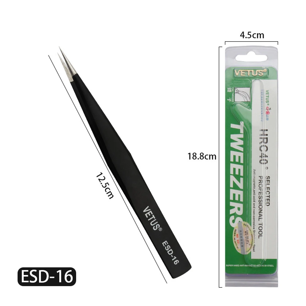 1 шт. Пинцет для ресниц из нержавеющей стали сверхтвердый Высокоточный