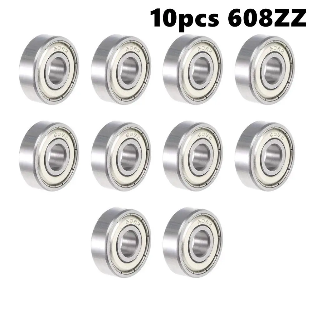 

10pcs 608ZZ Deep Groove Ball Bearing 8x22x7mm Double Shielded ABEC-3 Bearings