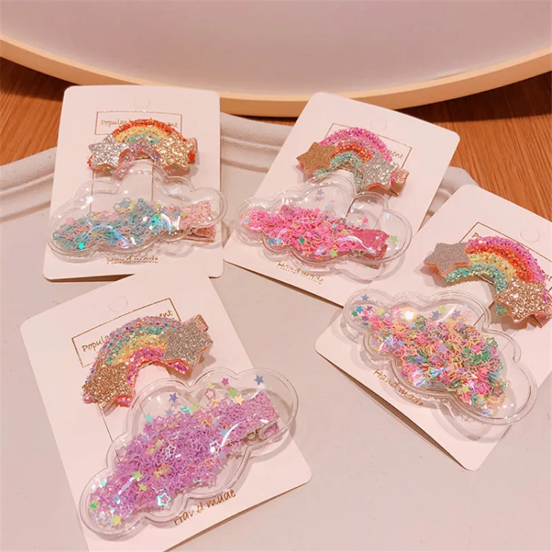 10 компл./лот Новая мода Красочные зыбучие пески прозрачные заколки для волос