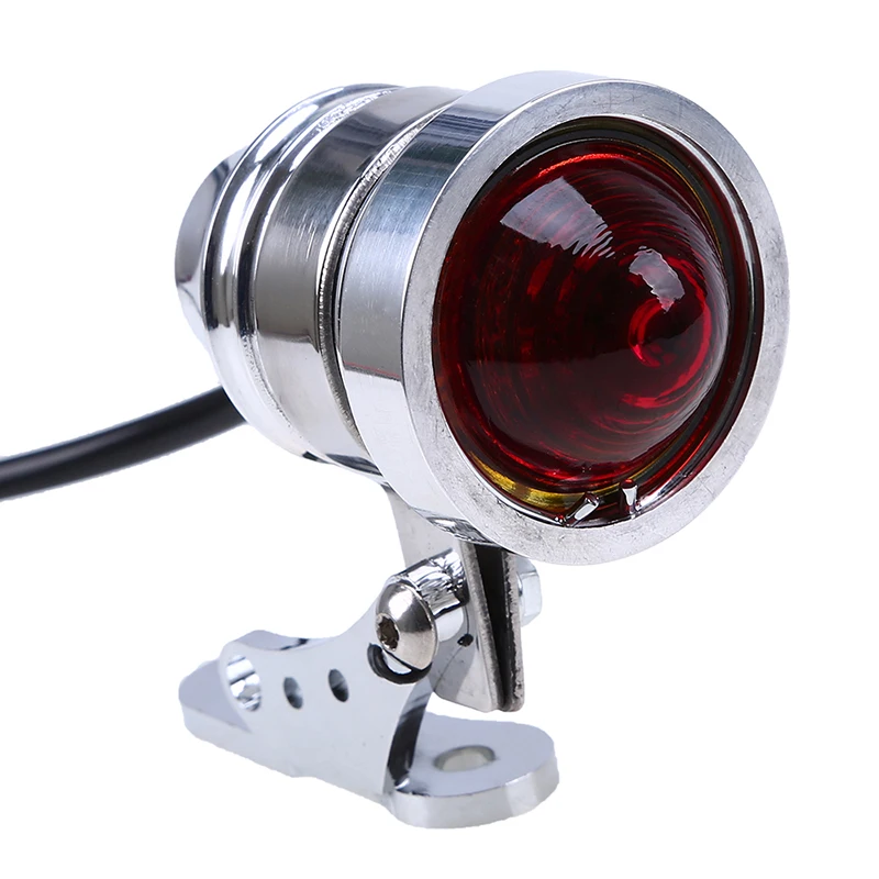 POSSBAY Vintage Motorcycle Taillight Off-Road Racing Bike Stop Brake Lamps Red Light With License Bracket Plate Universal Parts |