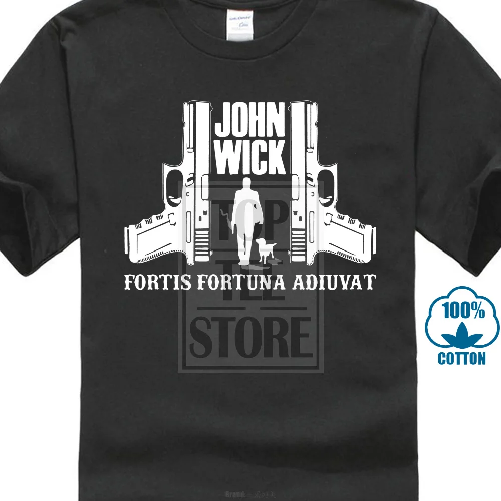 

John Wick Fortis Fortuna Adiuvat Black T Shirt S 3xl Cool Xxxtentacion T Shirt Brand Shirts Jeans Print Classic Quality High