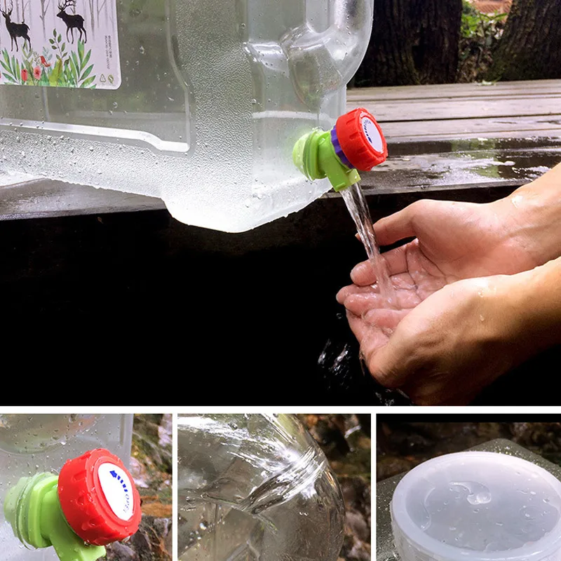 

12L Car Bucket PC Thickened Faucet Self-Driving Car Portable Water Container NJ88