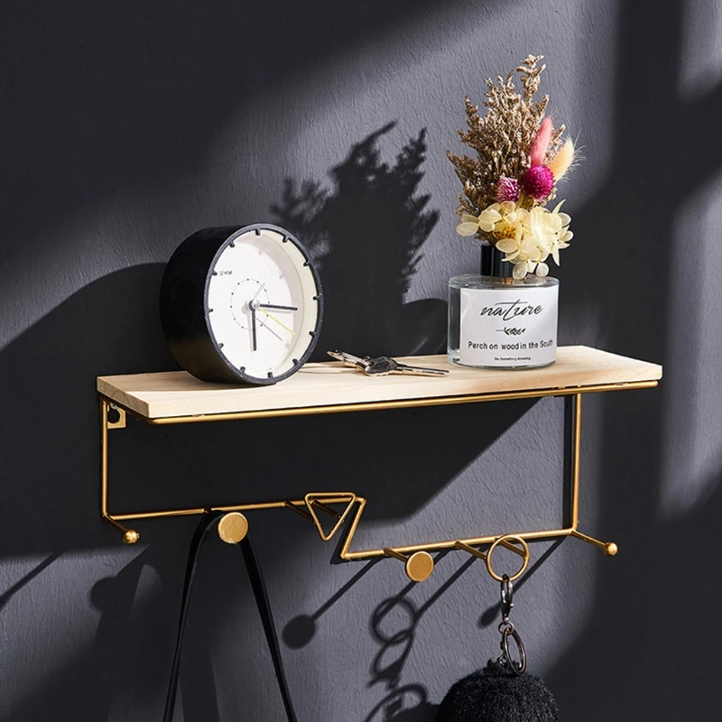 Вешалка для хранения из кованого железа в скандинавском стиле вешалка дома