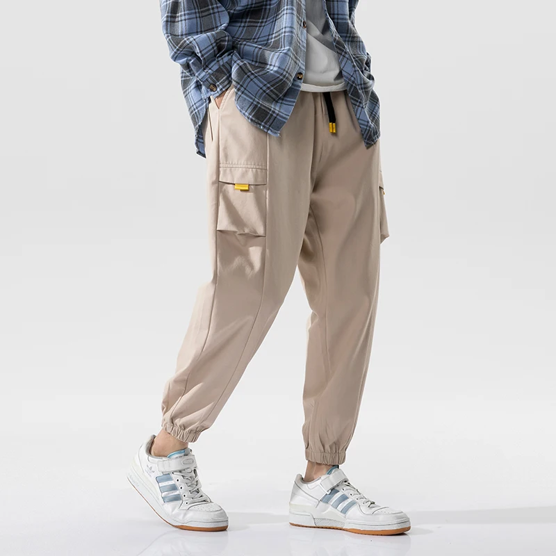 

Pure Cotton Loose Men Jogger Streetwear Pants Denim Cargo Jogger Pants Streetwear Ankle-Length Baggy Casual Trousers Size 4XL