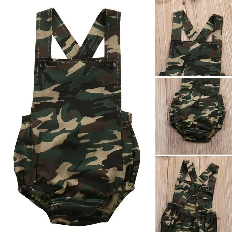 

Newborn Baby Girl Boy Camo Romper Jumpsuit Clothes Outfits 0-18M Summer
