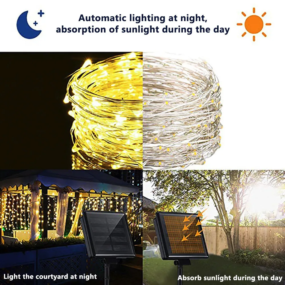 

LED Solar Light Outdoor Lamp String Lights For Holiday Christmas Garland Solar Garden Waterproof For Home Led Decor Fairy Lights