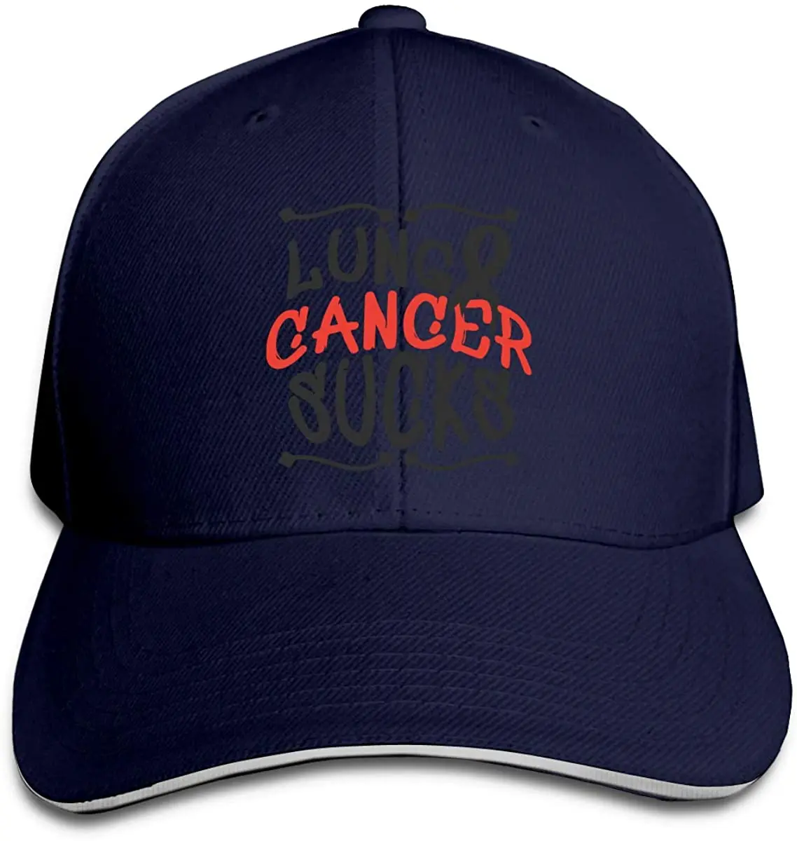

Lung Cancer Sucks Men&Women Outdoor Sandwich Hat Adjustable Strap