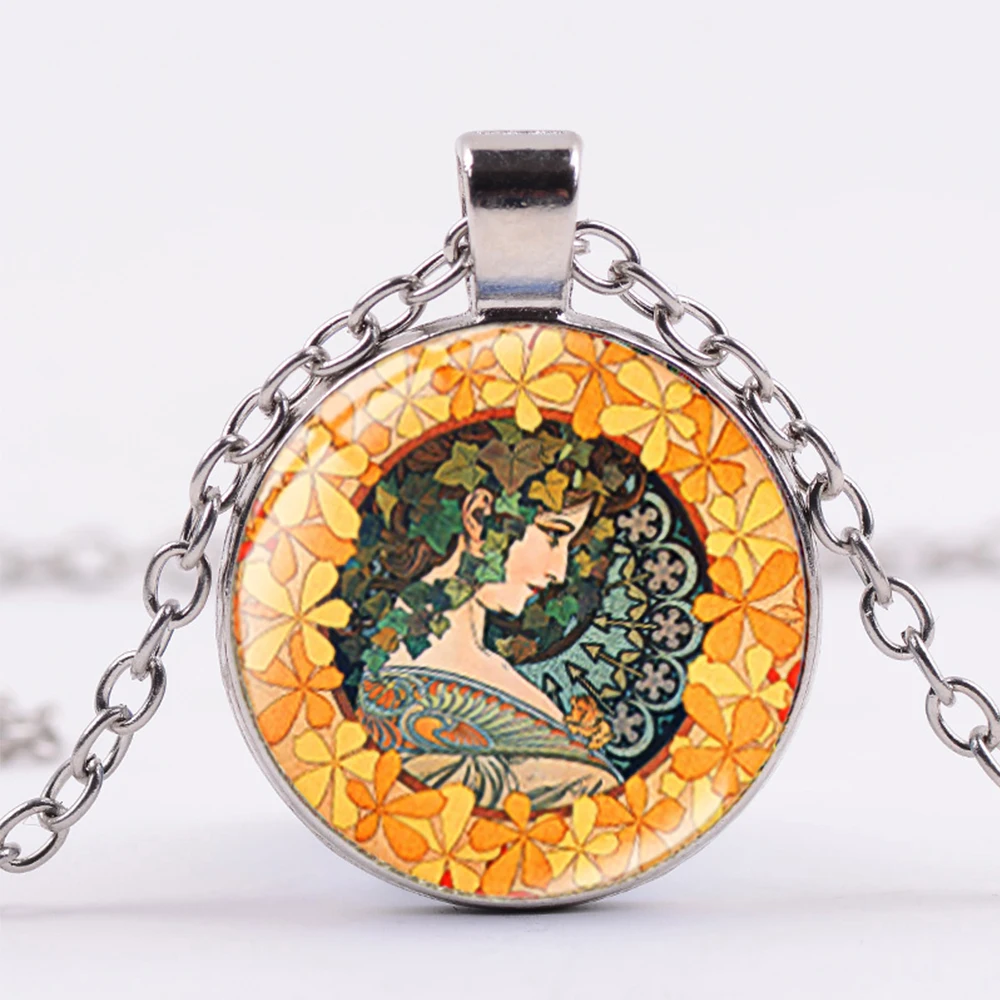 Лидер продаж на русском языке винтажное ожерелье Alphonse Fly подвески в виде портрета