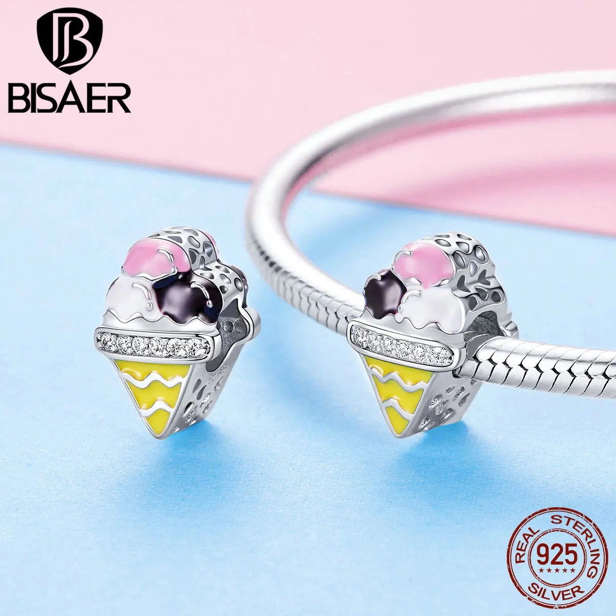 BISAER хит продаж очаровательные 925 Оригинальные милые красочные заколки для