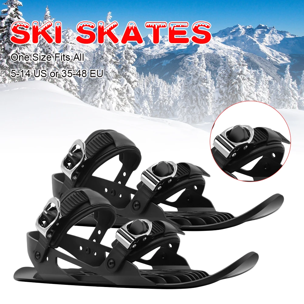 

Mini Short Ski Skates Snow Shoes for Men Women Winter Skiboard Snowblades Snowskate Adjustable Strap Winter Sports Equipment