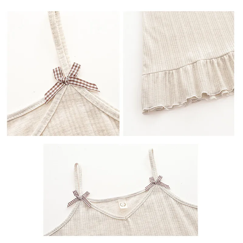 AIYIER Women Nightgowns Summer Solid Color Sexy Sleepwear Sleeveless Sling Night Wear Female Dress Girls Cotton Nightdress M-3XL