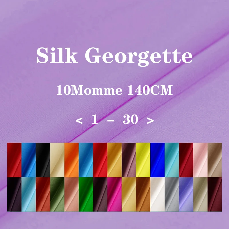 

Жоржет из 140 шелка для платья, ширина 100% см, бесплатная доставка, новая органическая ткань 1-30 на лето