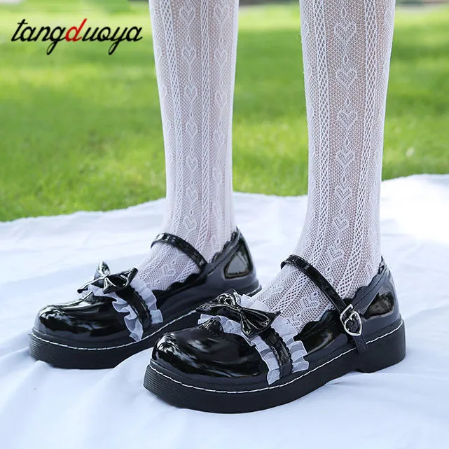 Туфли в стиле Лолита Корейском обувь индивидуальный подход С симпатичным бантом