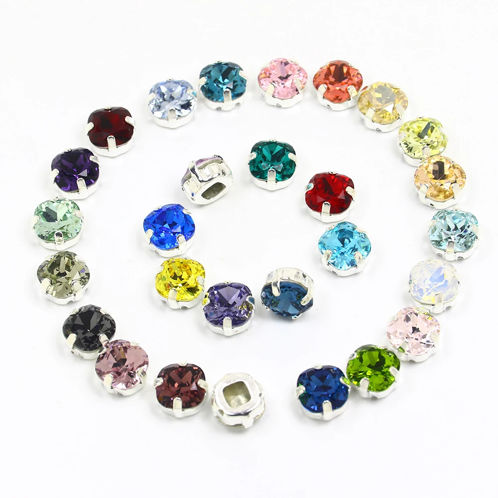 3D Кристальные красивые камни с серебряным когтем толстые квадратные Стразы для