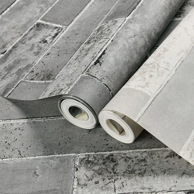 

Retro gray three-dimensional imitation brick pattern brick brick wallpaper restaurant restaurant clothing barber shop wallpaper2