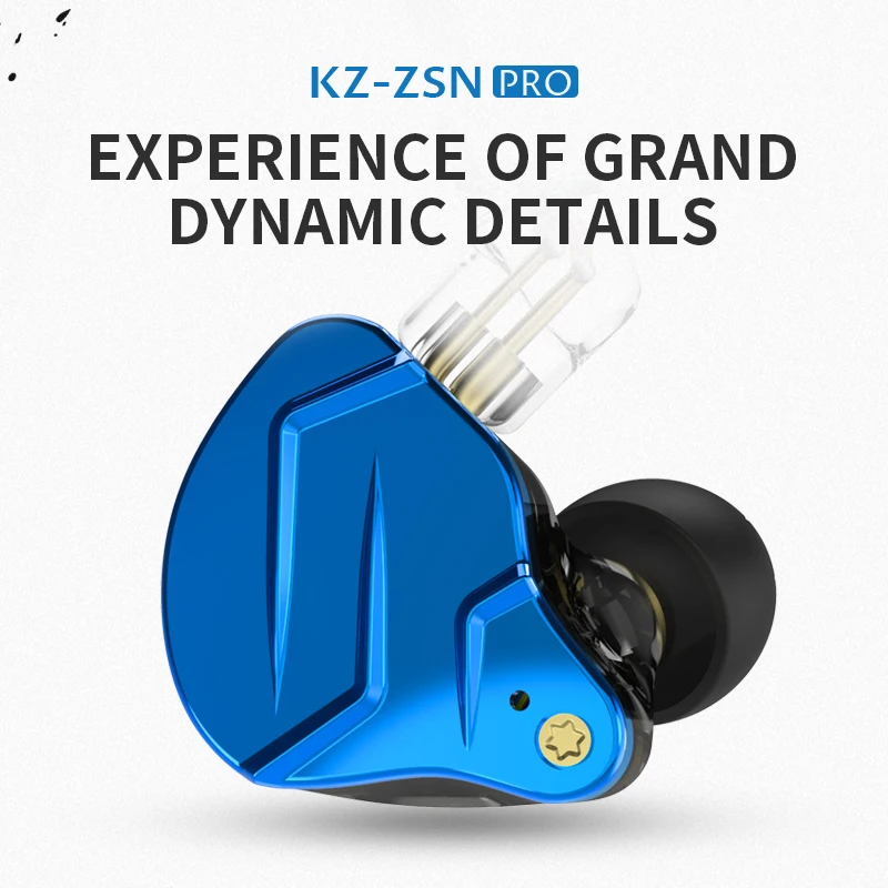 Наушники вкладыши Kz Zsn Pro 1ba + 1dd гибридная технология Hi Fi металлические наушники с