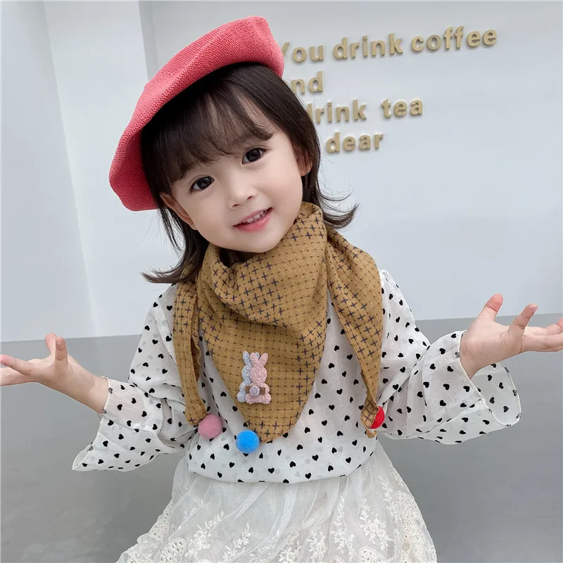 Модные весенне осенние треугольные шарфы для маленьких девочек Шарф из хлопка и