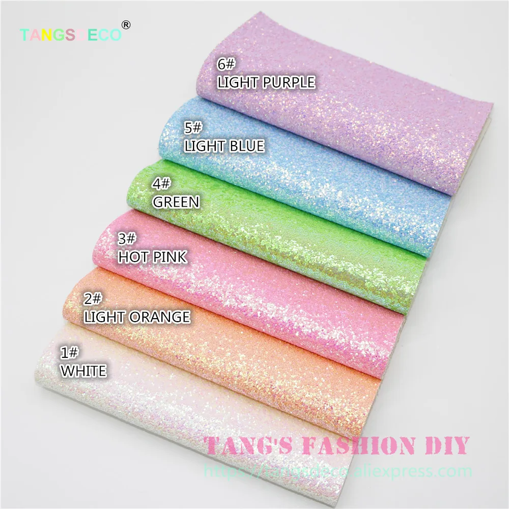 6 шт. 20x22 см флуоресцентный материал для банта из искусственной кожи|glitter leather|synthetic
