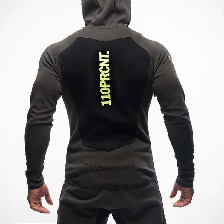 

Sportswear Men Autumn Winter Cotton Leisure New Fitness Training Clothes Hooded Zipper Top Slim Camouflage Sweater Shirt