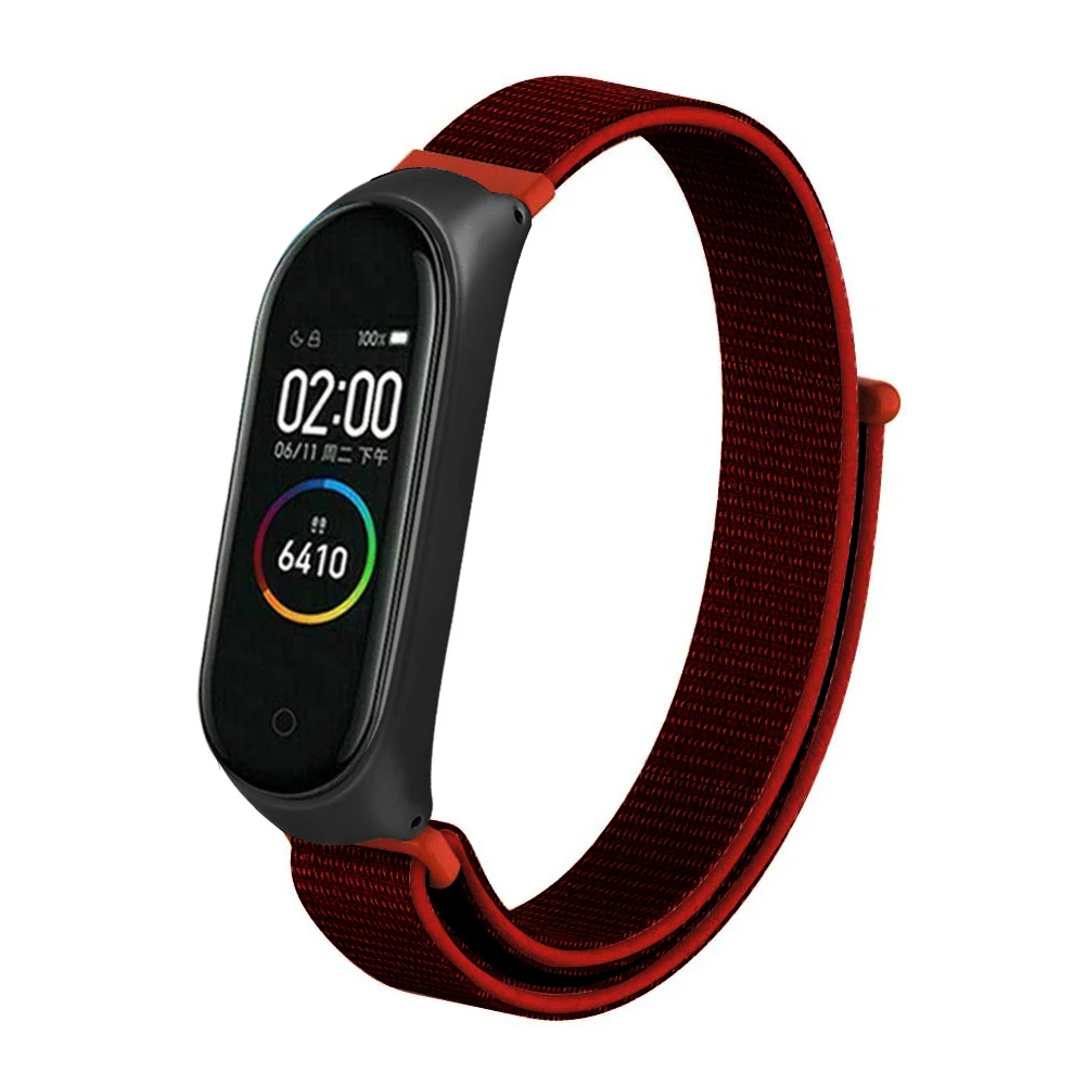 Смарт-браслет на запястье, ремешок для часов Xiaomi mi 3 4 mi Band 4 3, нейлоновый браслет, ремешок из нержавеющей стали