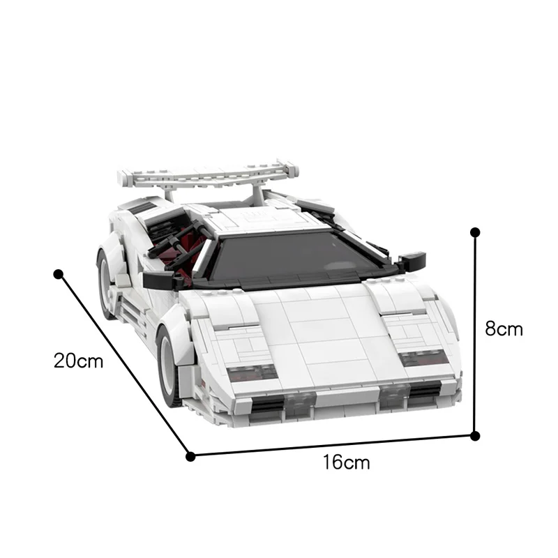

Moc High-Tech Supercar Countach LP5000 QV Mini Sports Racing Car Model Building Block Toy Boy Gift Compatible With Brands Cars