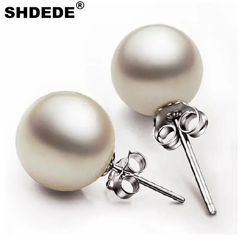 Женские классические серьги SHDEDE из серебра 925 пробы серьги-гвоздики с жемчугом