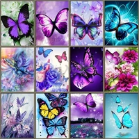 butterfly diamond paintings diy 5d full round diamond embroidery flower 3d mosaic stitch animal rhinestones craft art kits decor