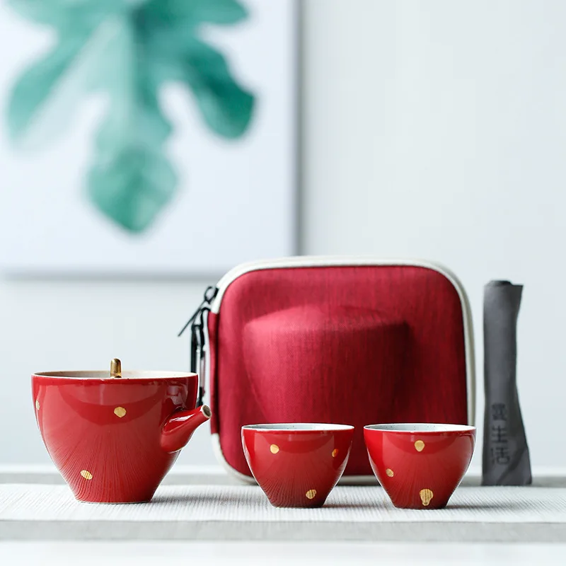 Tea Set A Pot of Two Cup Stoneware Quik Office Outdoor Portable Travel Tcup Kung Fu Chinese | Дом и сад