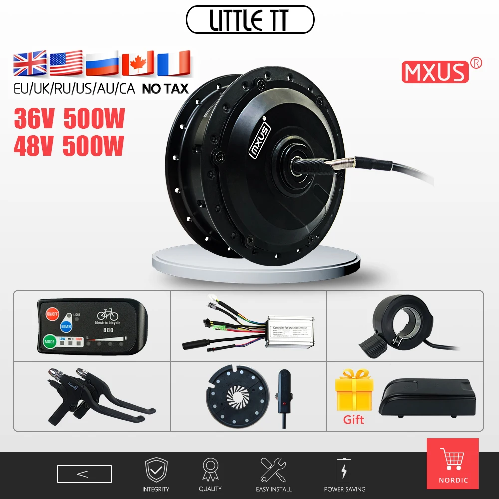 

Ebike kit 36V48V 500W Ebike conversion kit MXUS Front Wheel Motor with LED LCD display optional For Electric Bike Conversion Kit