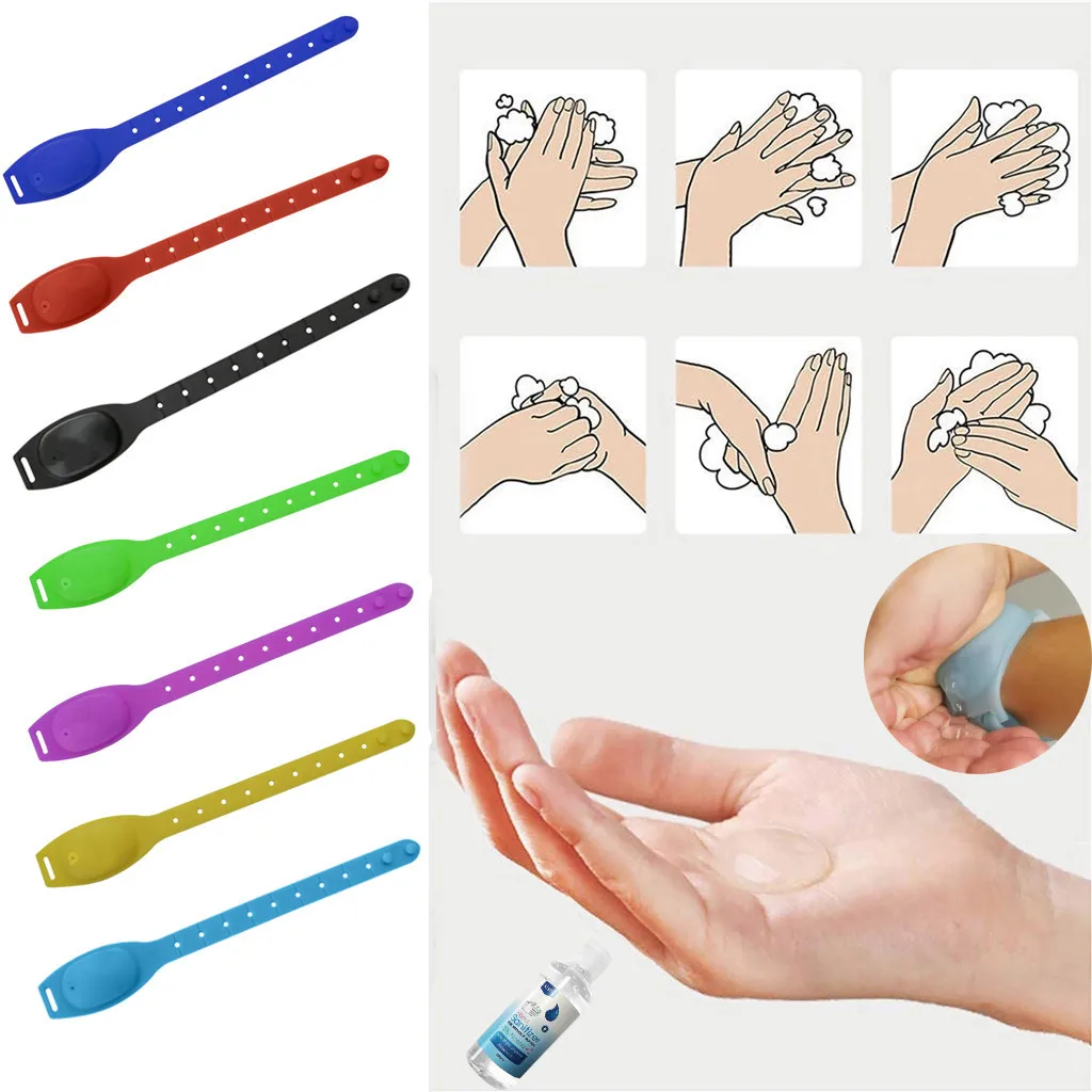 

Unisex Hand Sanitizer Watchband Dispensing Portable Bracelet Wristband Hand Dispenser Hand Band Wrist Silica gel Wearable New