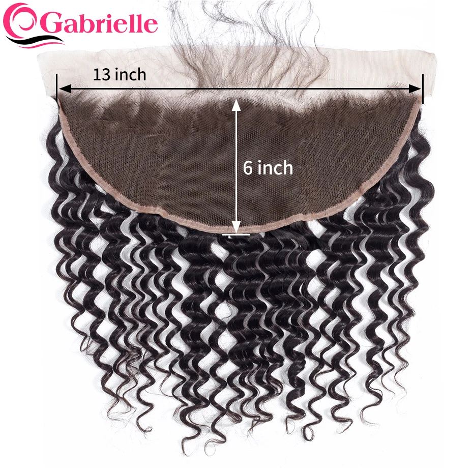 Gabrielle 13x6 фронтальные кружевные предварительно выщипанные волосы с волосами младенца бразильские глубокая волна человеческие волосы фронтальные remy волосы для наращивания