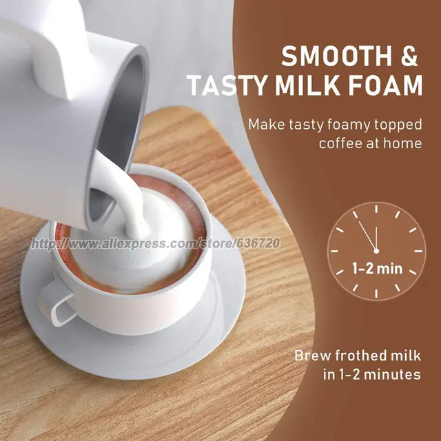 Espumador de leche eléctrico caliente y frío, calentador de espuma para  Latte, mezclador de café, Extractor de leche automático, capuchino -  AliExpress