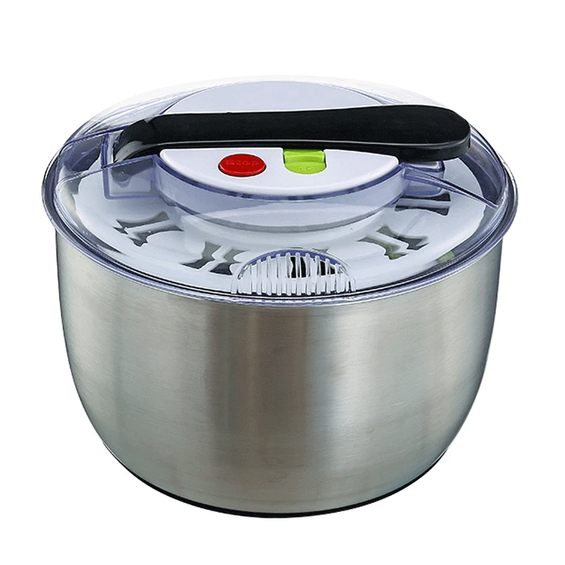

Vegetable salad spin dryer household fruit and vegetable dehydrator stainless steel manual fruit dump water artifact drain baske