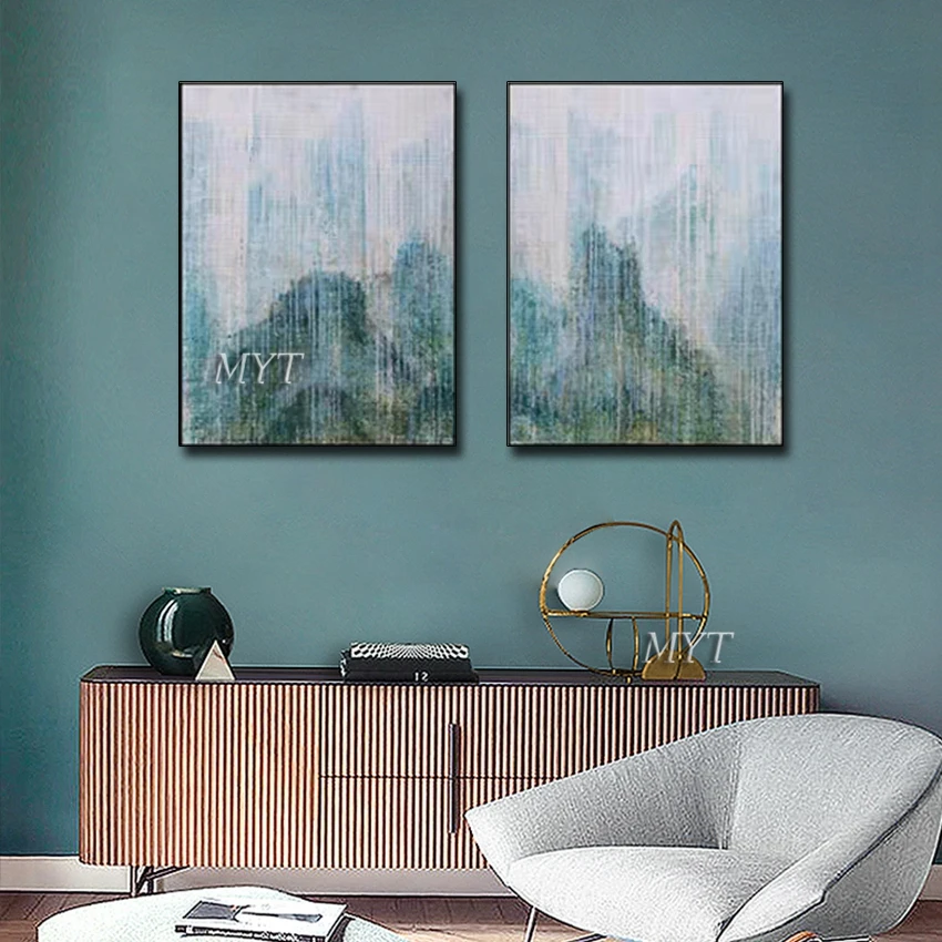 Современные абстрактные 2 шт. холст Тяжелая текстурированная картина маслом