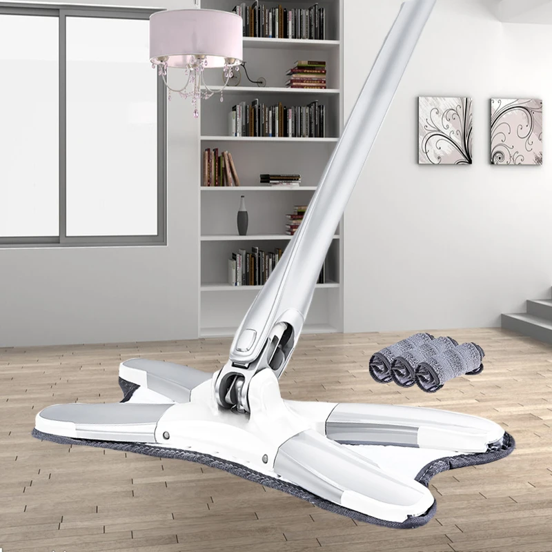 

X-type Lazy 360 Squeeze Mop Flat Floor Hand-free With 1/3pcs Reusable Microfiber Pads For Home Replace Household Cleaning Tools