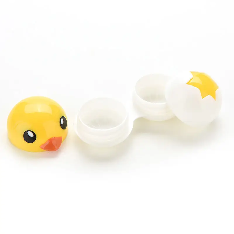 

Cute Mini Eyewear Accessories Cartoon Duck Design Contact Lens Box Case Holder Container Case