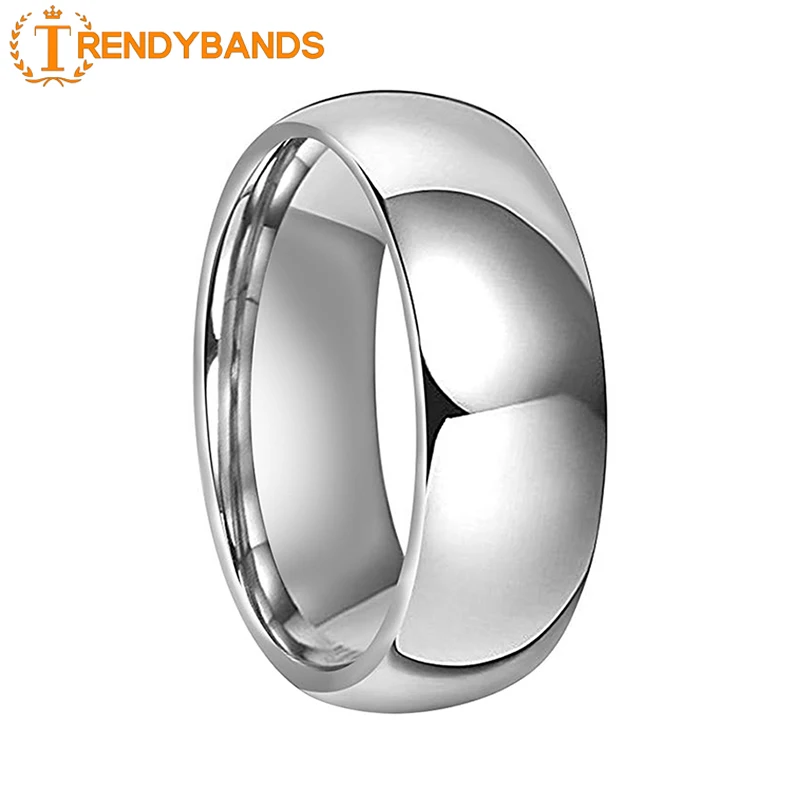 

8MM Tungsten Carbide Engagement Rings Wedding Bands For Men Women Domed High Polished Shiny Comfort Fit